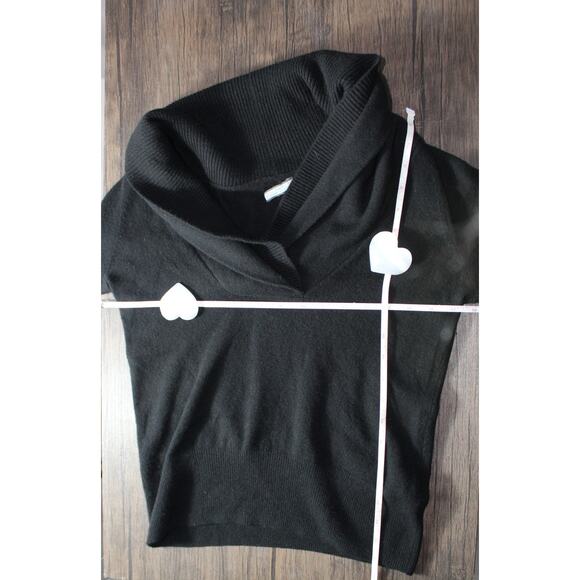 J.Crew Women's 100% Cashmere Black Cowl Neck Sweater Vintage Y2K - Picture 4 of 11